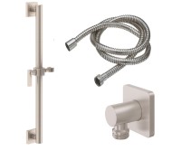 Lever Handle, Grab Bar with Hand Shower Slide & Hose, Square Style