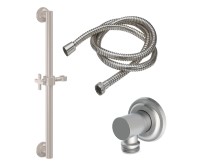 Cross Handle, Grab Bar with Hand Shower Slide & Hose