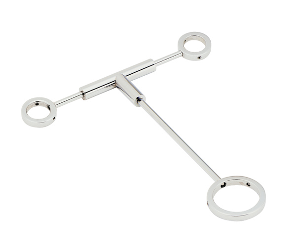 Stabilizer wraps around drain and faucet uprights