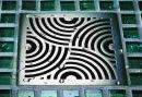 Modern Square Drain with Circular Pattern Decorative Grid