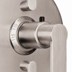 Round Trim Plate, Arpeggio Thermostatic Handle, 2 Smaller Controls