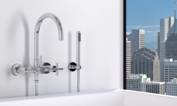 Asilomar Wall Mounted Tub Faucet in Brushed Nickel