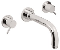 Two Lever Wall Tub Faucet, Round Style