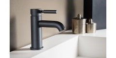 Round Base and Spout with Thin Lever Handles, Sink Faucet