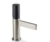 Standard Height Single Hole Faucet, Thin Spout, Black Cylinder Handle