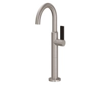 Tall, Curving Spout, Side Lever Control, Black Flat Lever Handle