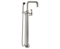 Single Post Freestanding Tub Filler with Squared Spout