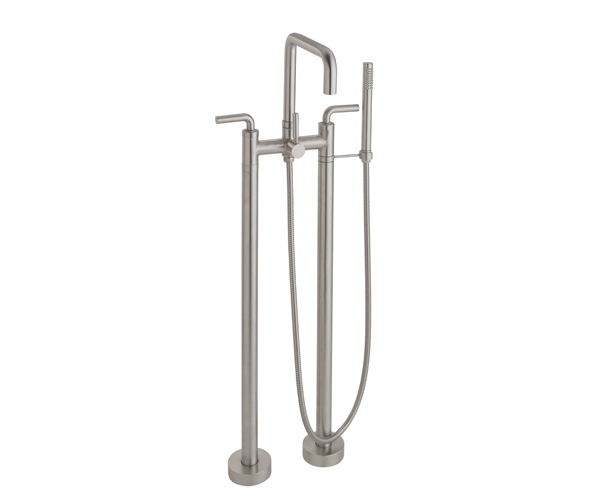 2 Leg Freestanding Tub Filler with Squared Spout