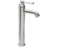 Vessel Faucet with White Lever Handle