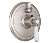 Round Plate, 1 Control, White Lever Handle