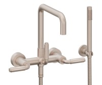 Quad Spout Bridge Wall Tub Filler with 41 Handle, Handshower on a Hook
