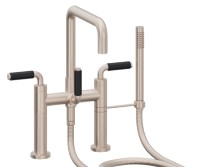 Flat Quad Spout, Bridge Style Tub Filler, 41 Black Handles