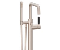 Flat Quad Spout, 41 Black Handle Single Hole Freestanding Tub Filler