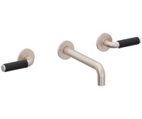 2 Handle Wall Sink Faucet, Black Post Handles