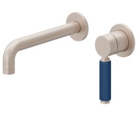 2 Hole, Blue Porcelain Handle Wall Faucet
