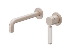 2 Hole, White Porcelain Handle Wall Faucet