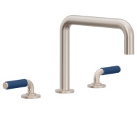 Tub Faucet Quad Spout, Blue Porcelain Handles