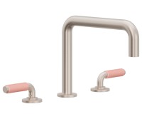 Tub Faucet Quad Spout, Pink Porcelain Handles