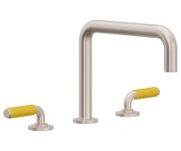 Tub Faucet Quad Spout, Yellow Porcelain Handles