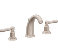 Lever Handles, White Index Buttons, Curving Spout, Widespread Faucet