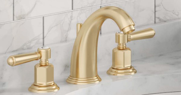 Coronado Widespread Sink Faucet, Lever Handles, Curving Spout