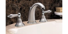 J Spout Sink Faucet with Teardrop Handles