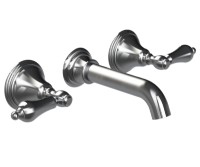 Traditional Wall Mount Sink Faucet, Teardrop Lever Handles