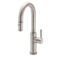 Modern Pull Down, Curving Spout, Button Squeeze Trigger
