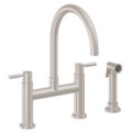 3 Hole Bringe Faucet with Side Spray