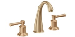 Satin Brass Mendocino Spout, Miramar Lever Handles