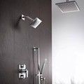 Modern Thermostatic Shower With Square Back Plates, Wall & Over Head Shower