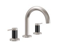 Sink Faucet, Low Curving Spout, Post Handles, Carbon Fiber Column