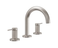 Sink Faucet, Low Curving Spout, Post Handles, Knurl Column