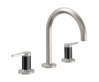 Sink faucet with High Curving Spout, Lever Handles, Knurled Column