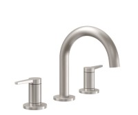 Sink Faucet, Low Curving Spout, Lever Handles, Smooth Column