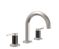 Sink Faucet, Low Curving Spout, Lever Handles, Carbon Fiber Column