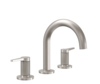 Sink Faucet, Low Curving Spout, Lever Handles, Knurl Column