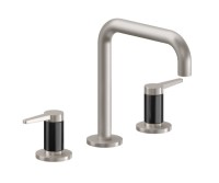 Sink faucet with Squared Spout, Lever Handles, Carbon Fiber Column
