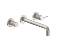 2 Handle Wall Sink Faucet, Post Handles, Knurl Column