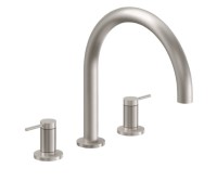 Tub Faucet Curving Spout, Post Handles, Smooth Column