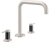 Tub Faucet Curving Spout, Post Handles, Carbon Fiber Column