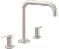 Tub Faucet Curving Spout, Lever Handles, Smooth Column