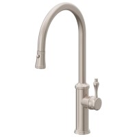 Curving Spout, Button Pull-down Spray, Tear Drop Lever Handle