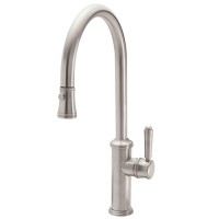 Curving Spout, Button Pull-down Spray, Lever Handle