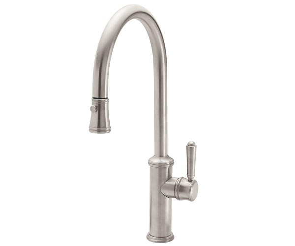 Curving Spout, Pull-down Spray, Lever Handle