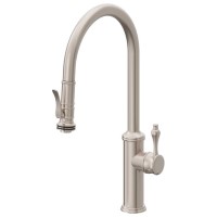 Curving Spout, Pull-down Spray, Squeeze Handle Trigger, Tear Drop Lever Handle