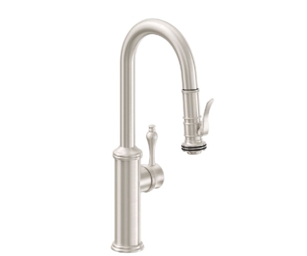 Curving Spout, Squeeze Trigger Pull-down Spray, Side Handle Control