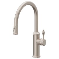 Low Curving Spout, Button Pull-down Spray, Tear Drop Lever Handle