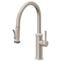 Low Curving Spout, Trigger Pull-down Spray, Flared Lever Handle