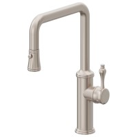 Squared Quad Spout, Button Pull-down Spray, Tear Drop Lever Handle